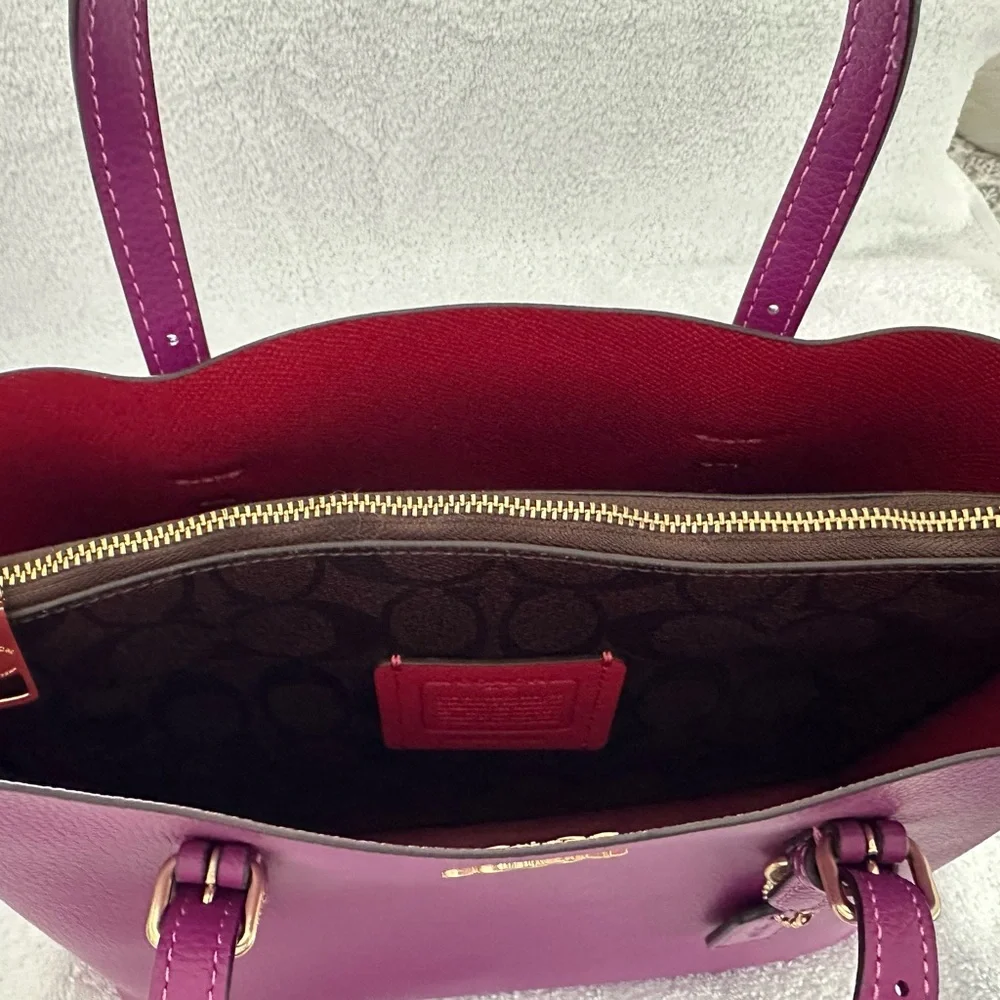 Coach Purple Leather Crossbody Bag - Picture 5 of 6